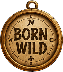 Born Wild compass badge